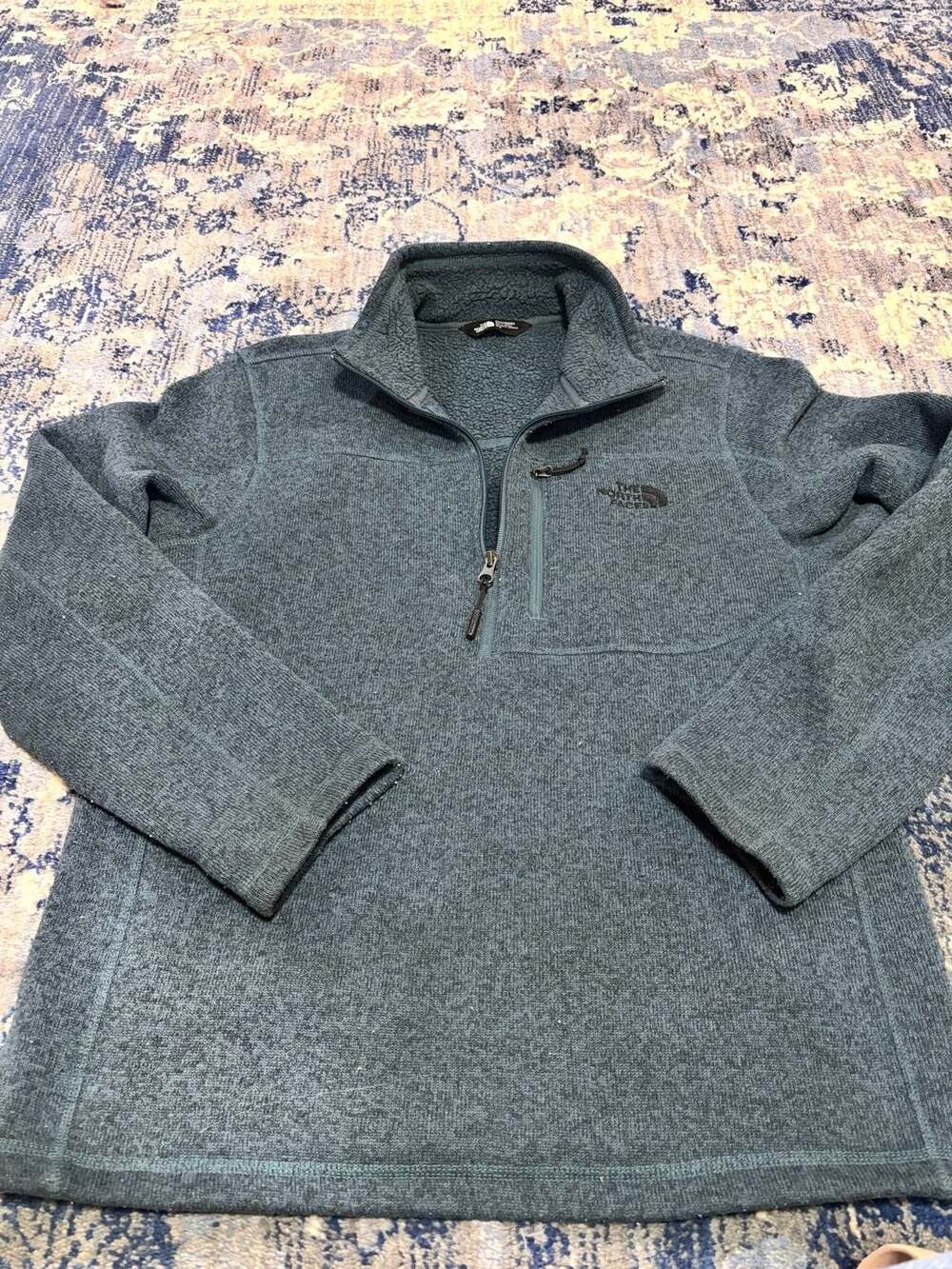 The North Face Men's Gordon Lyons 1/4 Zip Fleece Pullover Medium Blue Heather